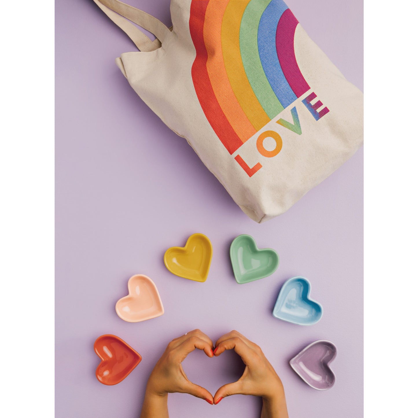 Pinch Bowls (Set/6) - Rainbow Hearts