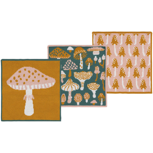 Mushroom Gems -  Knit Dishcloth Set