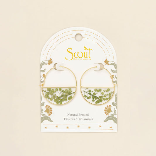Green Peppergrass Pressed Flower Hoop