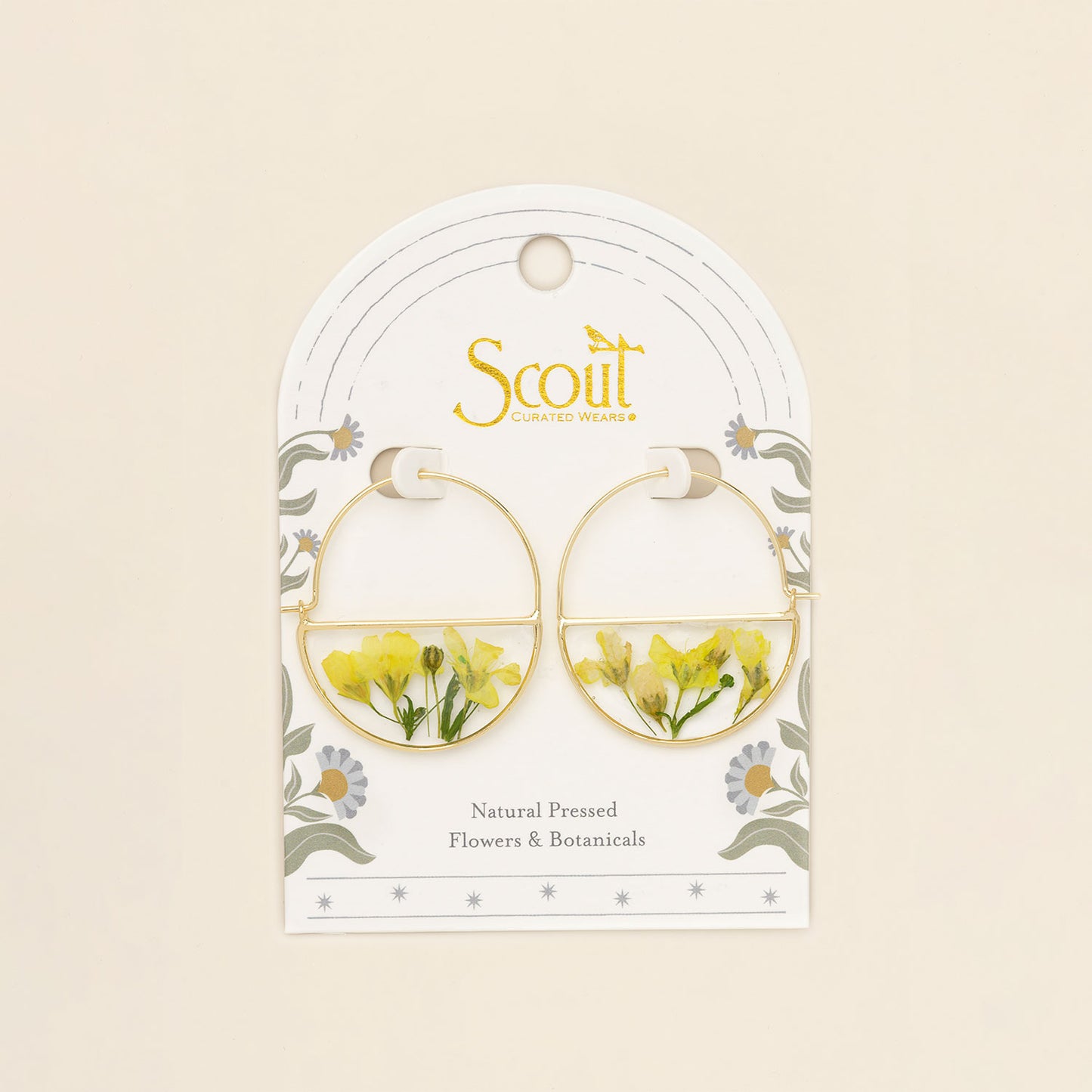 Yellow Baby's Breath Pressed Flower Hoop