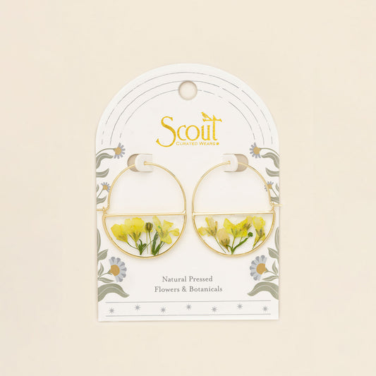 Yellow Baby's Breath Pressed Flower Hoop