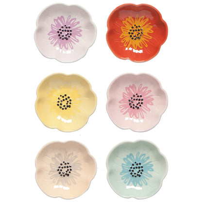 Pinch Bowls (Set/6) - Flowers