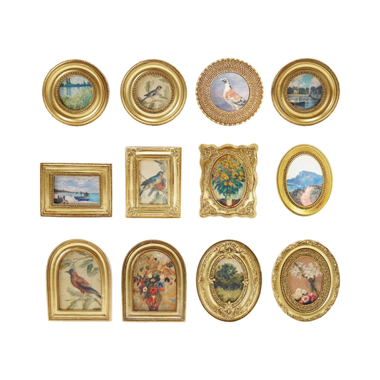Mini Framed Art Magnets - Gold