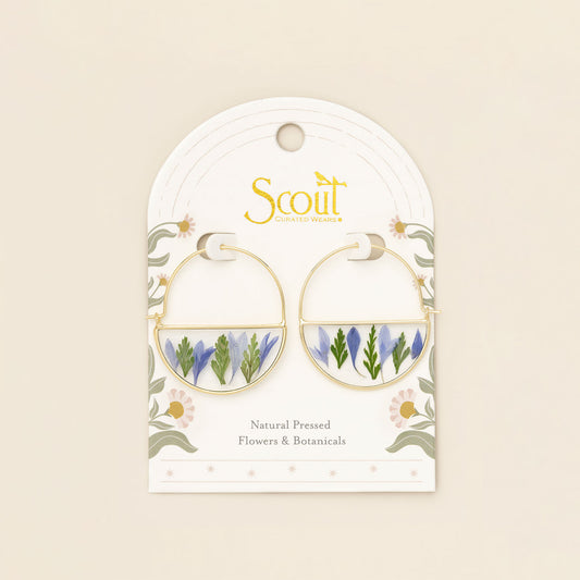 Purple Cornflower Pressed Flower Hoop