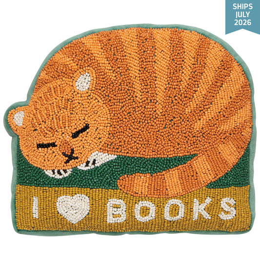 Beaded Throw Pillow - Book Club
