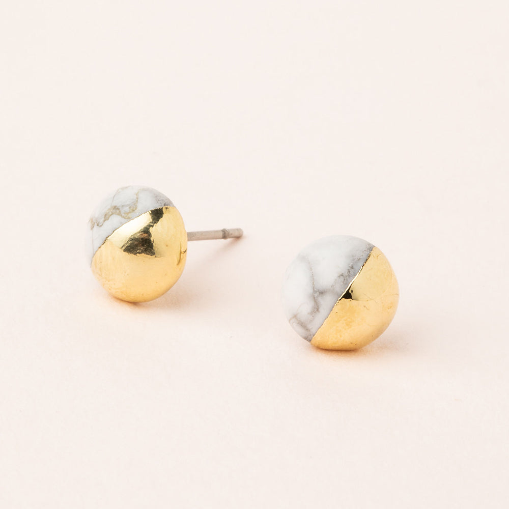 Dipped Stone Studs - Gold