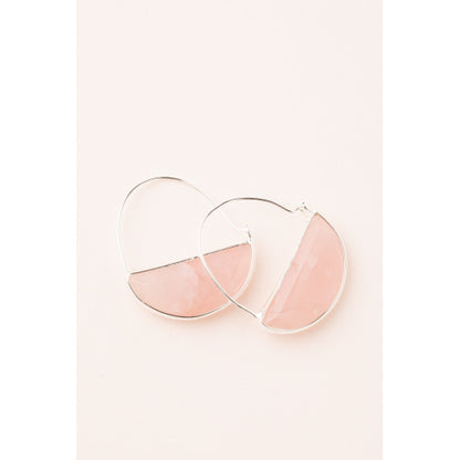 Stone Prism Hoop Earrings